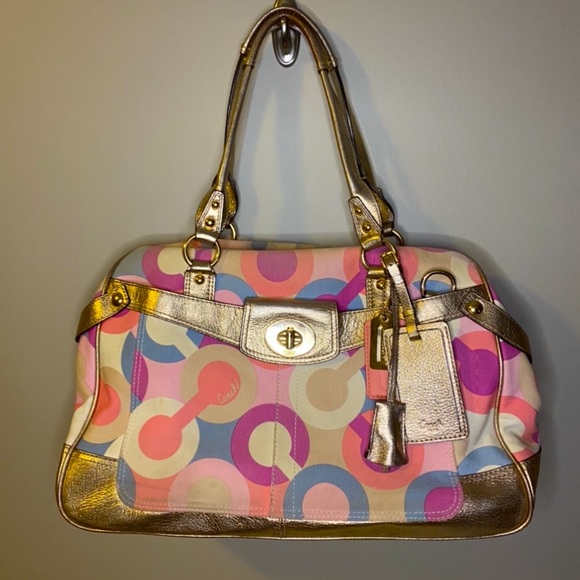 Coach Penelope Op Art Travel Luggage Bag - RARE 🦄 - Picture 1 of 10